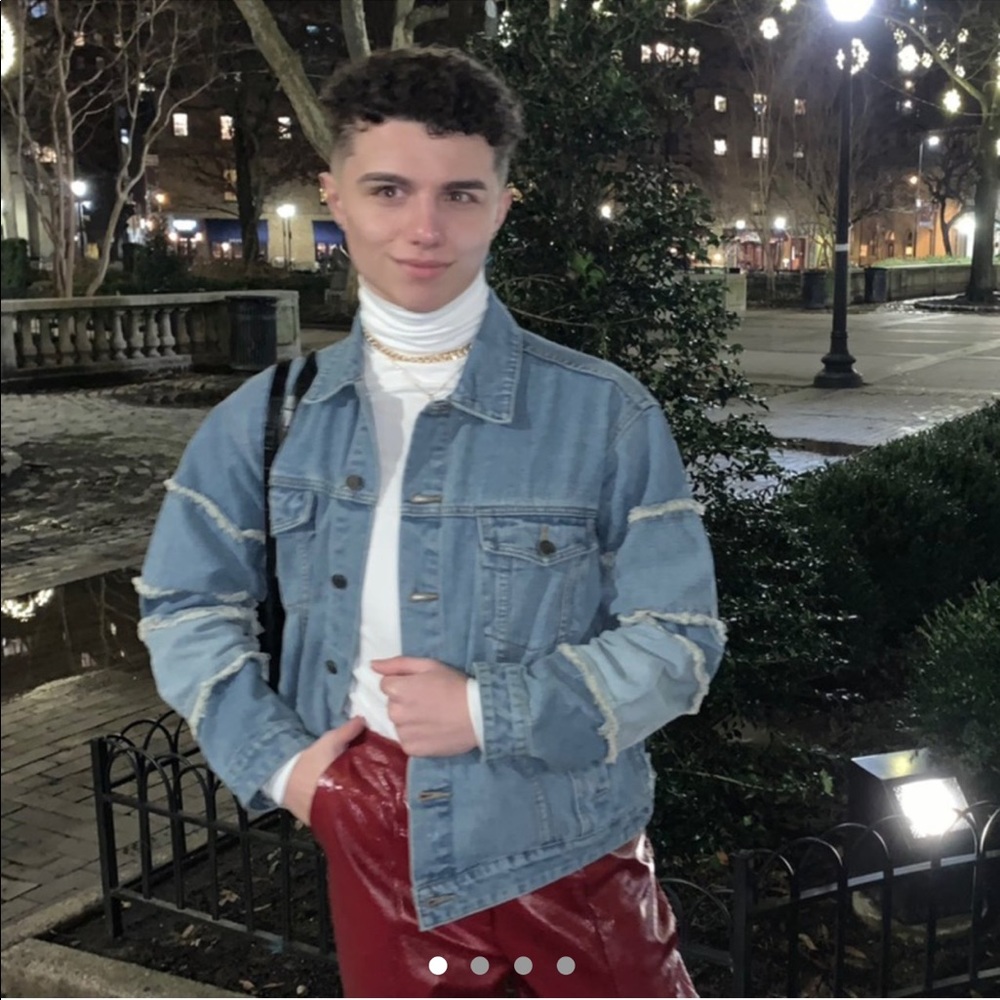 ASOS Design Oversized Denim Jacket w Fray-Sleeves